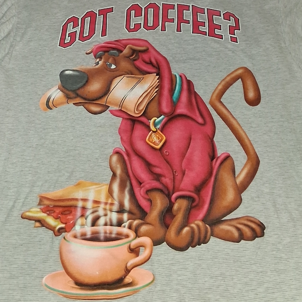 1998 Cartoon Network Scooby Doo Coffee Shirt Vintage Tee